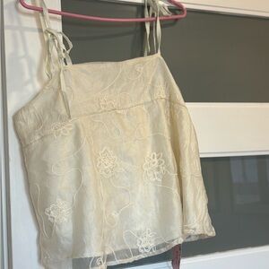 Chic Cream Floral Women's Camisole